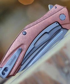 Discount 👍 Kershaw Knives Kershaw Natrix-Copper XL KS7008CU, 3.7" D2 Steel Stonewash Plain Blade, Copper SS Handle ❤️ -Automatic Knives shop 7008CU.2 84328.1612378354