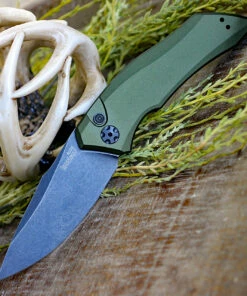 Outlet 🧨 Kershaw Knives Kershaw Launch 1 7100OLBW, 3.4" CPM 154 BlackWash Blade, Olive Green Anodized Aluminum Handle 🎁 -Automatic Knives shop 7100OLBW.2 32393.1578931245