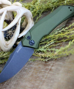 Outlet 🧨 Kershaw Knives Kershaw Launch 1 7100OLBW, 3.4" CPM 154 BlackWash Blade, Olive Green Anodized Aluminum Handle 🎁 -Automatic Knives shop 7100OLBW.3 73611.1578931245