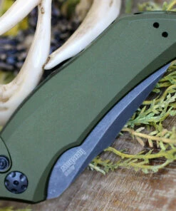 Outlet 🧨 Kershaw Knives Kershaw Launch 1 7100OLBW, 3.4" CPM 154 BlackWash Blade, Olive Green Anodized Aluminum Handle 🎁 -Automatic Knives shop 7100OLBW.4 02807.1578931245