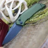 Outlet 🧨 Kershaw Knives Kershaw Launch 1 7100OLBW, 3.4" CPM 154 BlackWash Blade, Olive Green Anodized Aluminum Handle 🎁