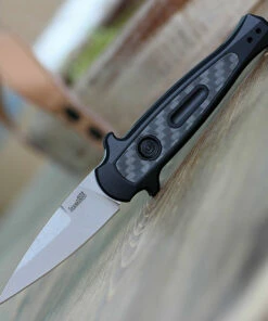 Best Sale 🧨 Kershaw Knives Kershaw 7125 Launch 12, 2.5 CPM154 Stonewash Blade, Aluminum w/Carbon Fiber Insert Handle 🌟