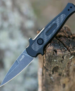 Best Pirce 🌟 Kershaw Knives Kershaw 7125 Launch 12, 2.5 CPM154 Black Stonewash Blade, Black Aluminum w/Carbon Fiber Insert Handle ✔️