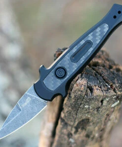 Best Pirce 👏 Kershaw Knives Kershaw 7130 Launch 12CA Mini Stiletto, 1.9 " CPM154 Black Stonewashed Plain Blade, Black Aluminum w/ Carbon Fiber Insert Handle 💯