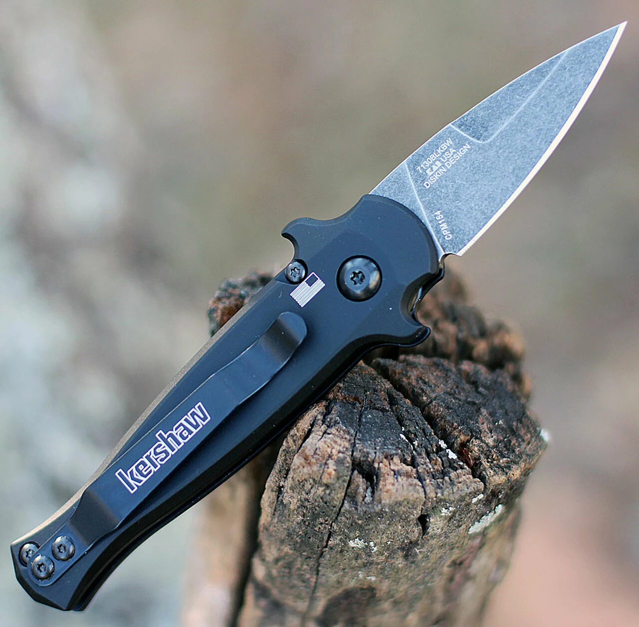Best Pirce 👏 Kershaw Knives Kershaw 7130 Launch 12CA Mini Stiletto, 1.9 " CPM154 Black Stonewashed Plain Blade, Black Aluminum w/ Carbon Fiber Insert Handle 💯 2 Best Pirce 👏 Kershaw Knives Kershaw 7130 Launch 12CA Mini Stiletto, 1.9 " CPM154 Black Stonewashed Plain Blade, Black Aluminum w/ Carbon Fiber Insert Handle 💯 - Image 2