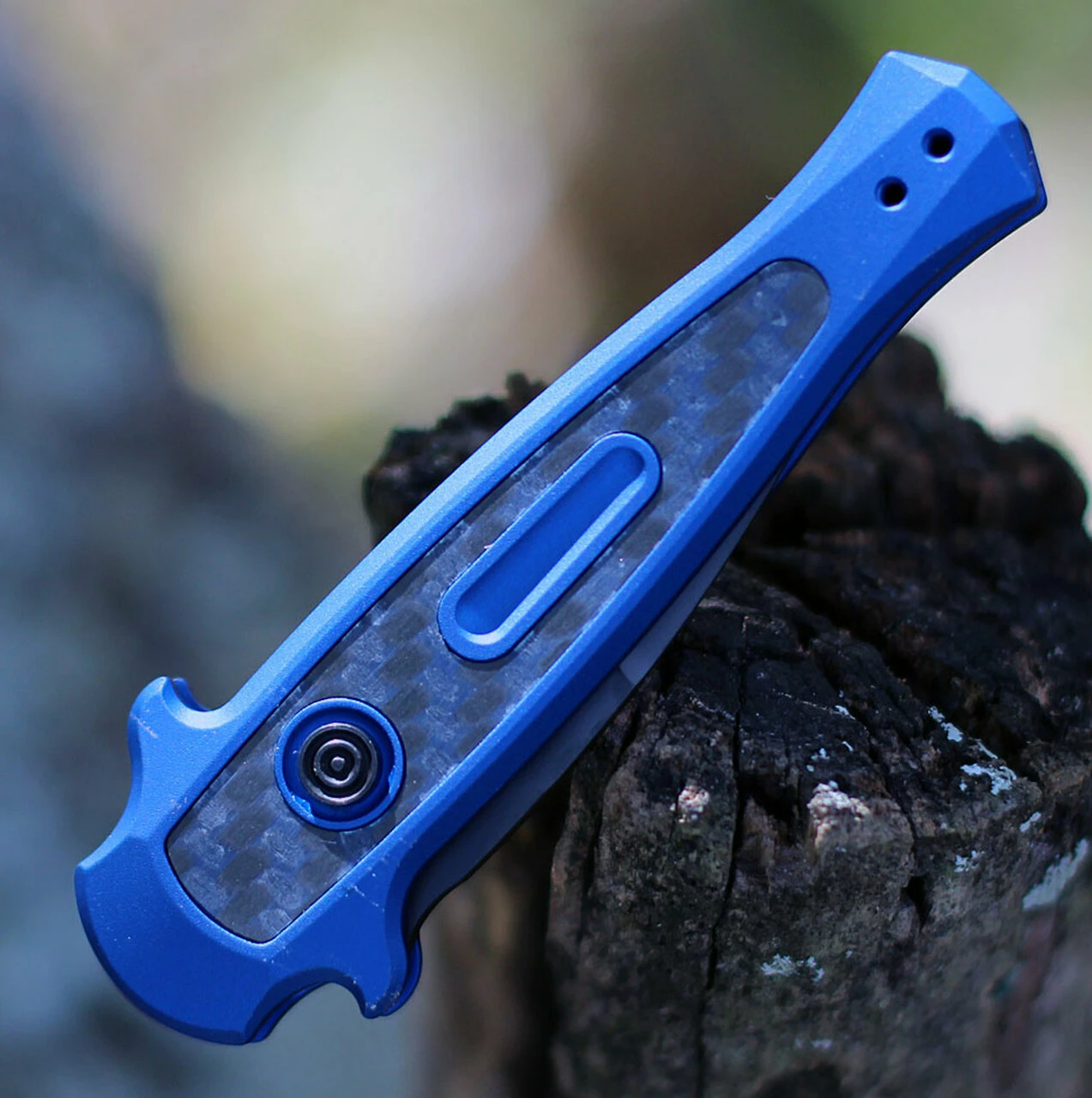 Best Pirce 😀 Kershaw Knives Kershaw 7130 Launch 12CA Mini Stiletto, 1.9 " CPM154 Black Plain Blade, Blue Aluminum w/ Carbon Fiber Insert Handle ✨ 3 Best Pirce 😀 Kershaw Knives Kershaw 7130 Launch 12CA Mini Stiletto, 1.9 " CPM154 Black Plain Blade, Blue Aluminum w/ Carbon Fiber Insert Handle ✨ - Image 3