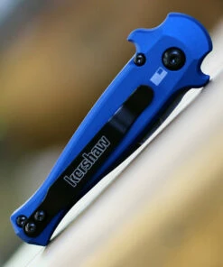 New ⭐ Kershaw Knives Kershaw 7130 Launch 12CA Mini Stiletto, 1.9 " CPM154 Black Stonewashed Plain Blade, Blue Aluminum w/ Carbon Fiber Insert Handle 🎁 -Automatic Knives shop 7130BLUBW.2 58726.1607457226