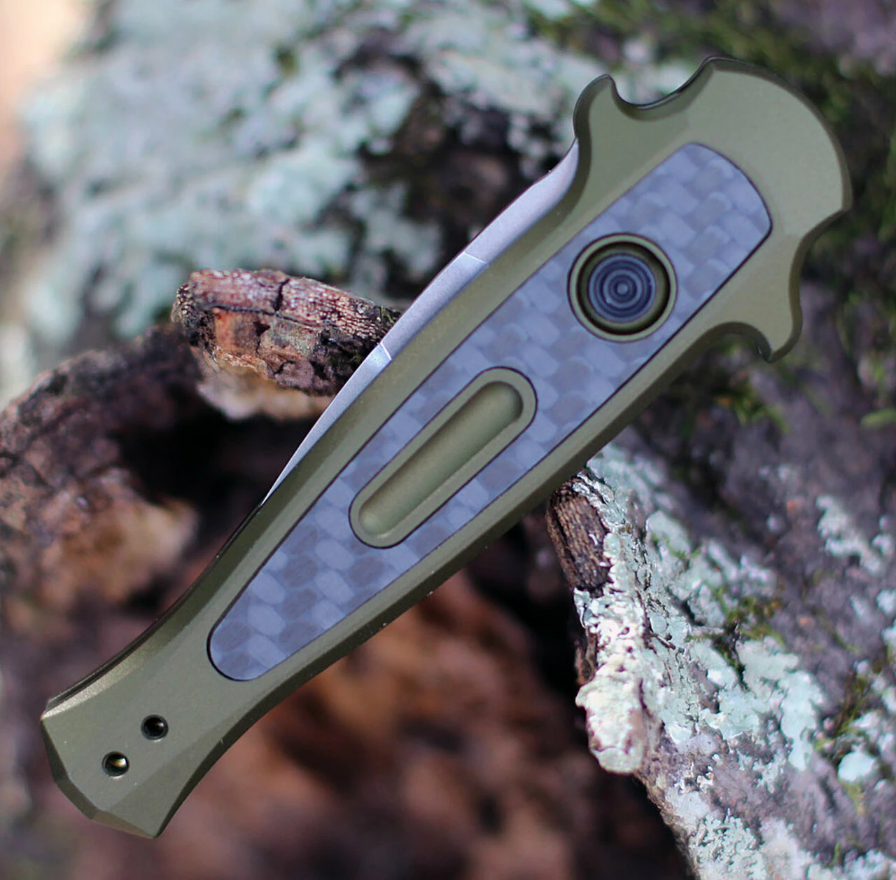 Promo 👍 Kershaw Knives Kershaw 7130 Launch 12CA Mini Stiletto, 1.9 " CPM154 Stonewashed Plain Blade, Olive Aluminum w/ Carbon Fiber Insert Handle ⭐ 2 Promo 👍 Kershaw Knives Kershaw 7130 Launch 12CA Mini Stiletto, 1.9 " CPM154 Stonewashed Plain Blade, Olive Aluminum w/ Carbon Fiber Insert Handle ⭐ - Image 2