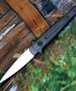 Discount 👍 Kershaw Knives Kershaw 7150 Launch 8, 3.5" CPM 154 Plain Blade, Gray Aluminum/Carbon Fiber Insert Handle 🛒