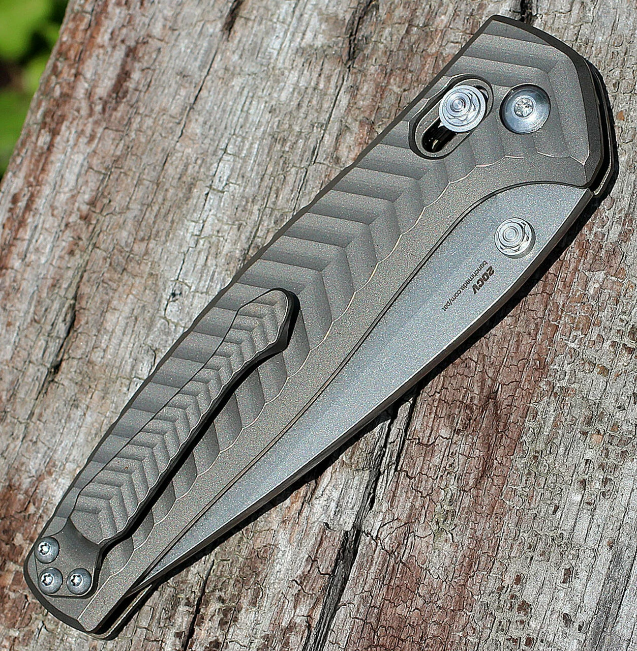 Outlet 👏 Benchmade Knives Benchmade BM781S ANTHEM, 3.5" CPM-20CV SS Combo Blade, Anodized Billet Titanium Handle 🤩 5 Outlet 👏 Benchmade Knives Benchmade BM781S ANTHEM, 3.5" CPM-20CV SS Combo Blade, Anodized Billet Titanium Handle 🤩 - Image 5