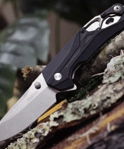 Coupon 🎉 Kershaw Knives Kershaw Drivetrain Assisted Rescue Knife 8655, 3.2" Stonewashed D2 Steel Plain Blade, Glass-Filled Nylon Handle 🎉