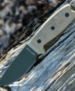 Outlet 💯 Ontario 8690 RAT-3 OD Green, 3.9" 1095 Plain Blade, Tan Micarta Handle 💯