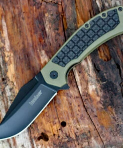 Promo 🌟 Kershaw Knives Kershaw 8760 Faultline, 3.00" 8Cr13MoV Black Plain Blade, GFN Handle 😍