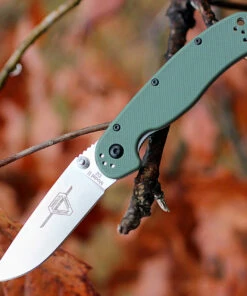 Deals 😍 Ontario 8828OD Rat II Folder, 3" D2 Plain Blade, Olive Drab Nylon Handle 🔔