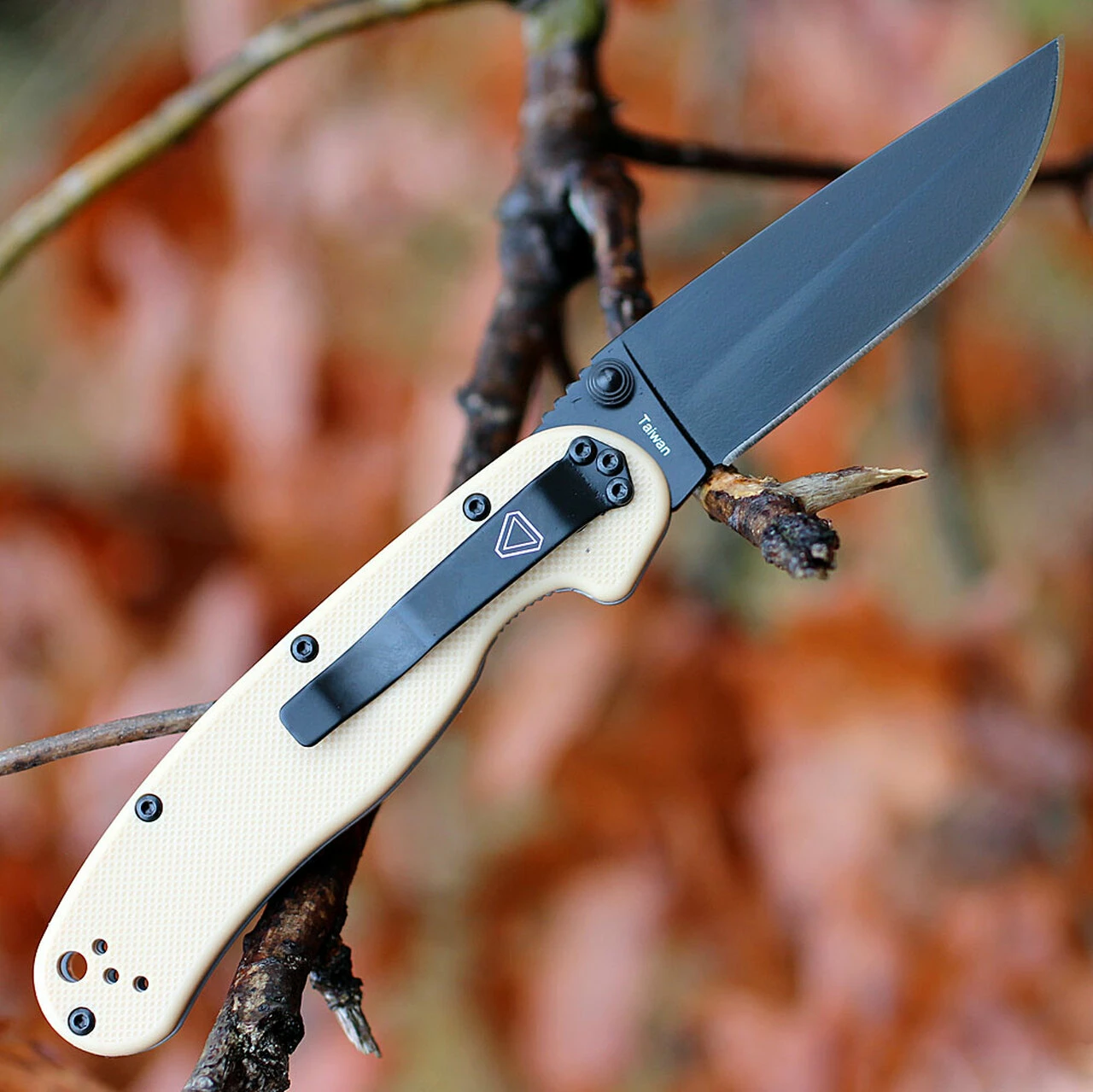 Wholesale ๐ Ontario 8830DT Rat II Folder, 3" D2 Plain Black Blade, Desert Tan Nylon Handle ๐งจ 2 Wholesale ๐ Ontario 8830DT Rat II Folder, 3" D2 Plain Black Blade, Desert Tan Nylon Handle ๐งจ - Image 2