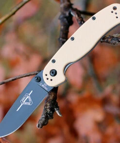 Wholesale 😀 Ontario 8830DT Rat II Folder, 3" D2 Plain Black Blade, Desert Tan Nylon Handle 🧨