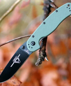 Flash Sale ✨ Ontario 8830OD Rat II Folder, 3" D2 Plain Black Blade, Olive Drab Nylon Handle ✔️