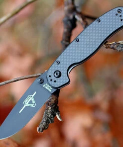 Deals ❤️ Ontario 8838 Rat II Folder, 3" AUS-8 Plain Black Blade, Carbon Fiber Handle 🛒