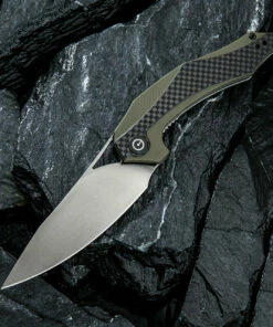 Best Pirce ✨ CIVIVI Knives CIVIVI Plethiros C904B, 3.45" D2 Satin Clip Point Plain Blade, Green G-10 Handles w/Carbon Fiber Overlay 🤩