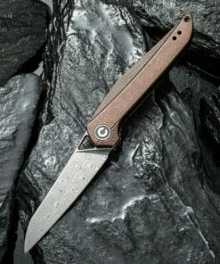 Cheapest 👍 CIVIVI Knives CIVIVI McKenna C905DS-2, 2.9" Damascus Sheepsfoot Blade, Black Stonewashed Copper Handles 😍