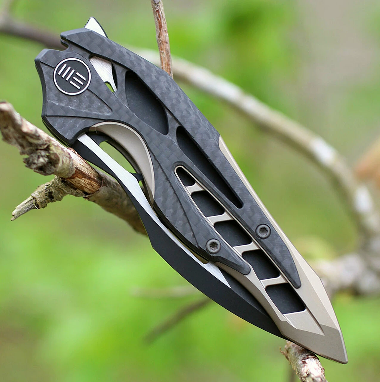 Coupon 💯 We Knife Co. WE Knife 906CFB Arrakis, 3.45" M390 Black Stonewashed Wharnliffe Blade, Carbon Fiber Inlay & Titanium Handle 🎉 3 Coupon 💯 We Knife Co. WE Knife 906CFB Arrakis, 3.45" M390 Black Stonewashed Wharnliffe Blade, Carbon Fiber Inlay & Titanium Handle 🎉 - Image 3