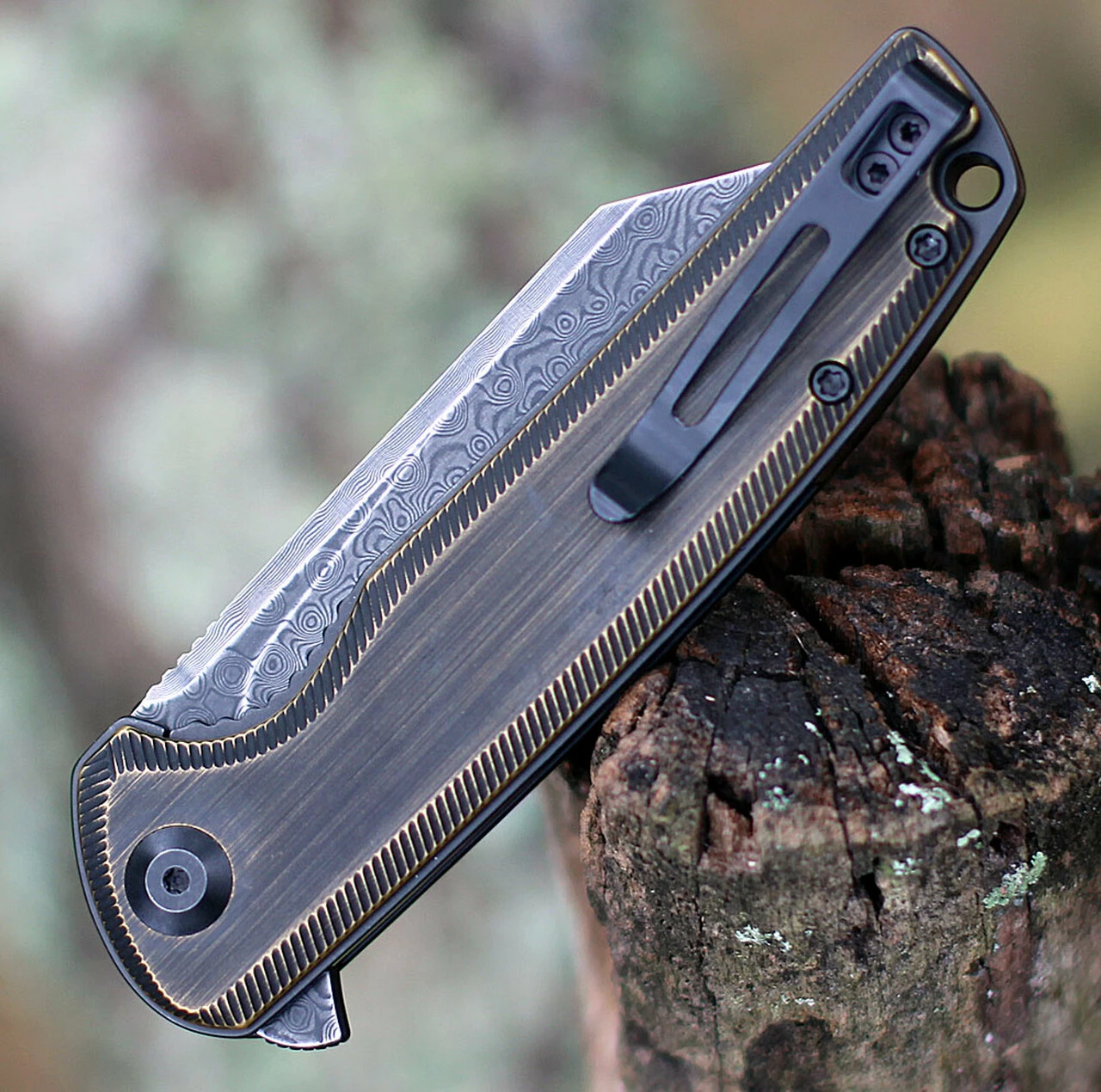 Deals ๐งจ CIVIVI Knives CIVIVI Brigand Linerlock Folder C909DS-2, 3.46โ Damascus Wharncliffe Plain Blade, Brass Handles ๐ 4 Deals ๐งจ CIVIVI Knives CIVIVI Brigand Linerlock Folder C909DS-2, 3.46โ Damascus Wharncliffe Plain Blade, Brass Handles ๐ - Image 4