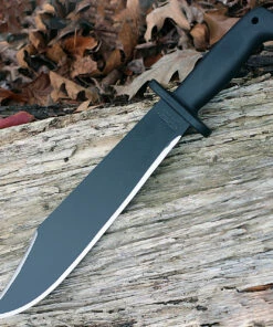 Discount ✔️ Cold Steel 97SMBWZ Black Bear Bowie Machete, 12" 1055 Plain Blade, Black Polypropylene Handle 👏