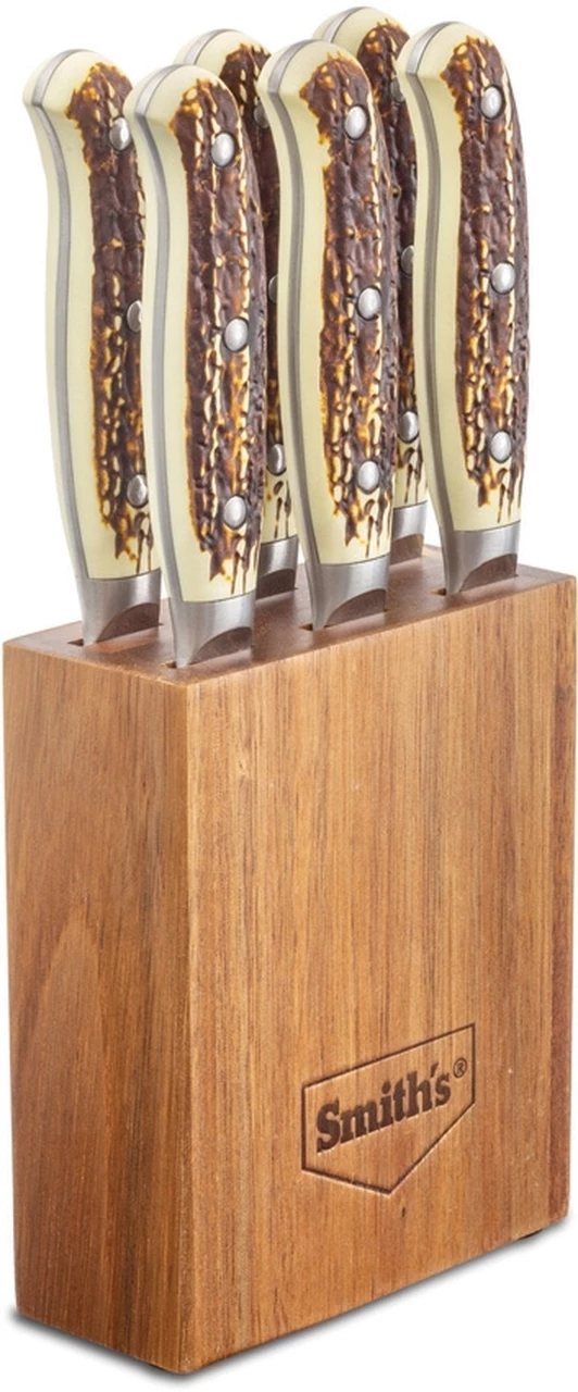 Flash Sale 👍 Smith's Sharpeners Cabin & Lodge Steak Set - Brown Stag (4.5" 420 SS Hammered) 51033 🤩 1 Flash Sale 👍 Smith's Sharpeners Cabin & Lodge Steak Set - Brown Stag (4.5" 420 SS Hammered) 51033 🤩