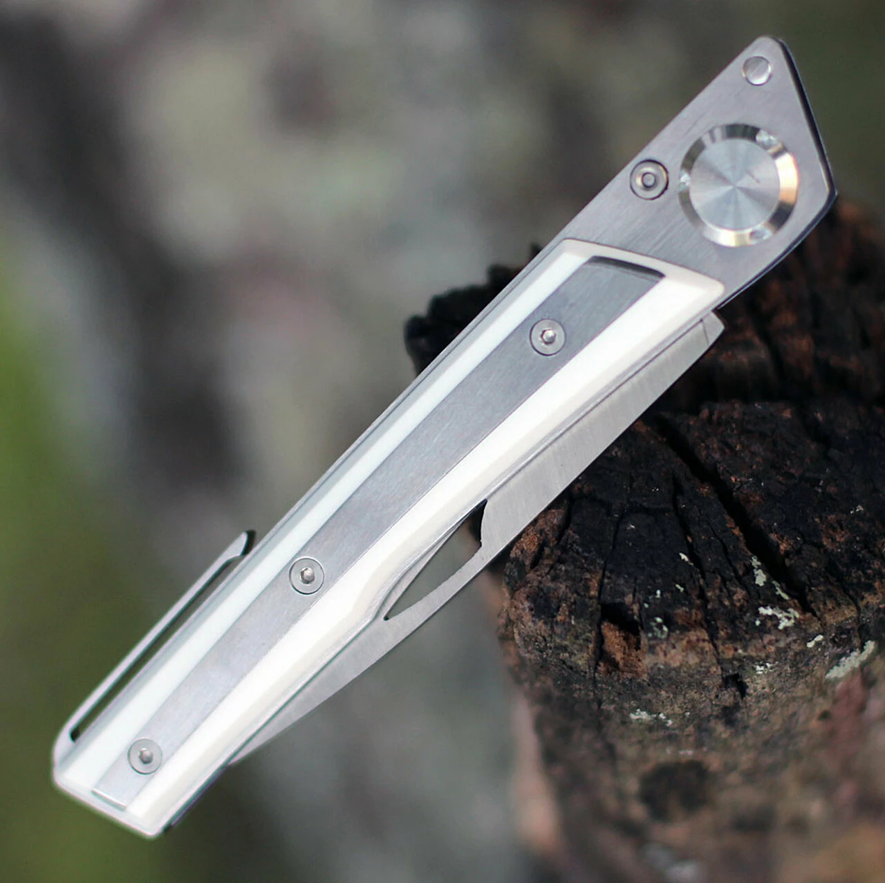 Deals ⭐ Actilam S4CC Folder w/Clip, 3.375" 14C28N Plain Blade, White Corian Handle 🎁 4 Deals ⭐ Actilam S4CC Folder w/Clip, 3.375" 14C28N Plain Blade, White Corian Handle 🎁 - Image 4