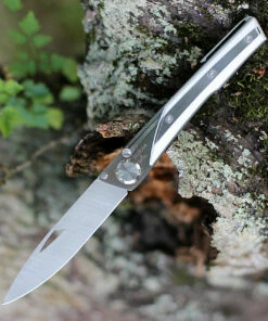 Deals ⭐ Actilam S4CC Folder w/Clip, 3.375" 14C28N Plain Blade, White Corian Handle 🎁