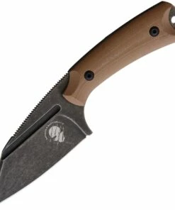 Coupon 🎁 Akeron La Sanction by Bastinelli AKN002C, 2.75" Bohler N690 Stonewashed Full Tang Blade, Coyote Brown G-10 Handle ⌛