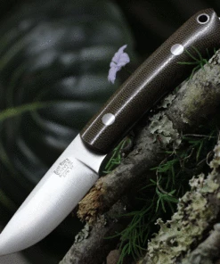 Budget 💯 Bark River Knives Bark River Mini Fox River 01023MGC, 2.9" 3V Plain Blade, Green Canvas Micarta Handle 🔥
