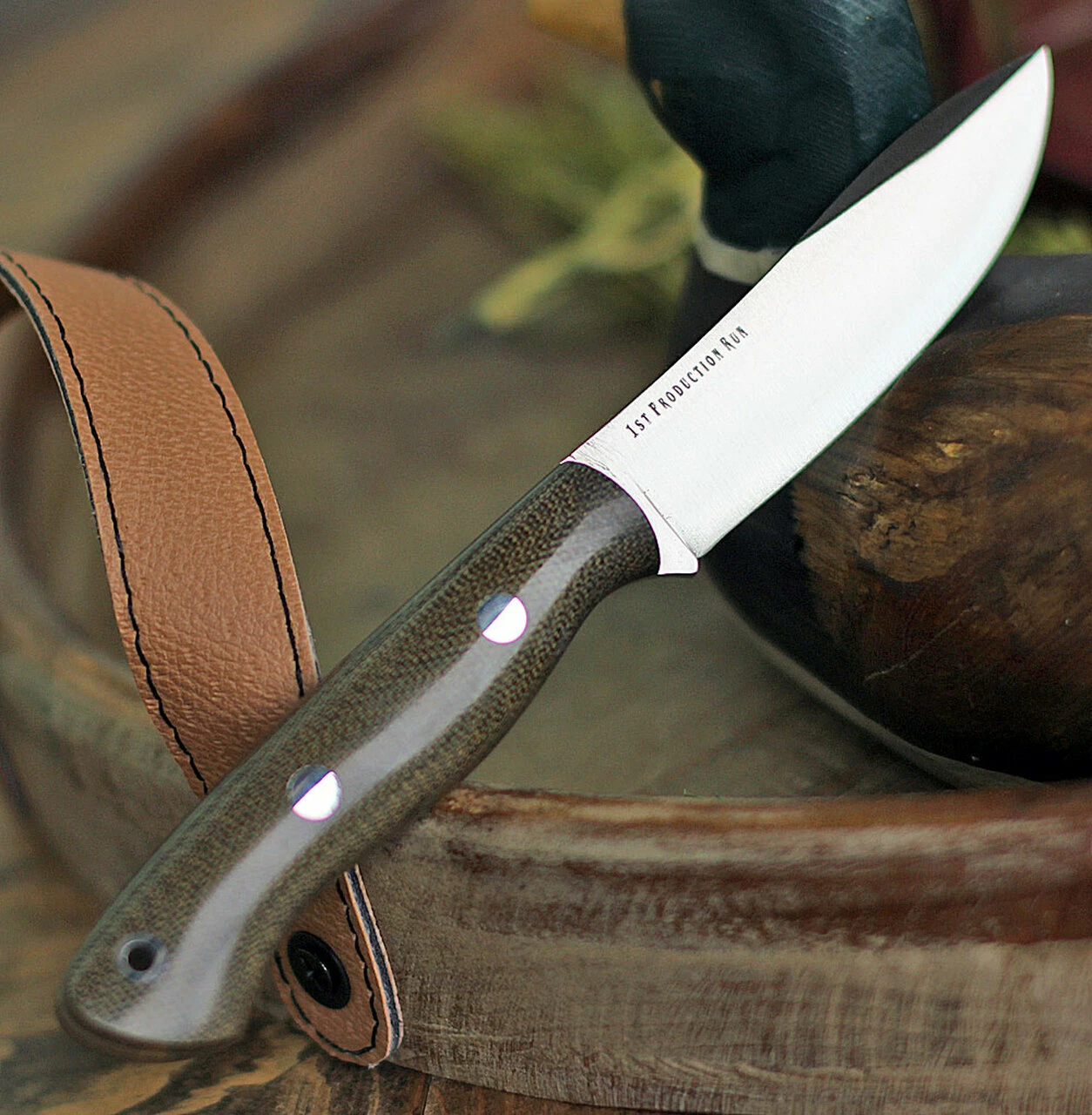 Cheap 🌟 Bark River Knives Mini Aurora Hunter BA06028MGC, 3.71" CPM 3V Plain Blade, Green Canvas Micarta Handle 🔥 2 Cheap 🌟 Bark River Knives Mini Aurora Hunter BA06028MGC, 3.71" CPM 3V Plain Blade, Green Canvas Micarta Handle 🔥 - Image 2