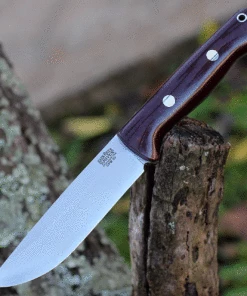Hot Sale 🛒 Bark River Knives Bark River Bravo 1.25 LT Rampless - Burgundy Micarta (4.9" CPM-3V) 07-129M-BU 🔥