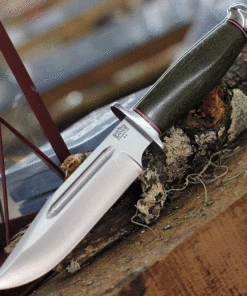 Cheapest 🌟 Bark River Knives Teddy Fixed Blade 08-114M-GC, 6.25" A2 Satin Plain Blade, Green Micarta Handle, Brown Leather Sheath 🌟