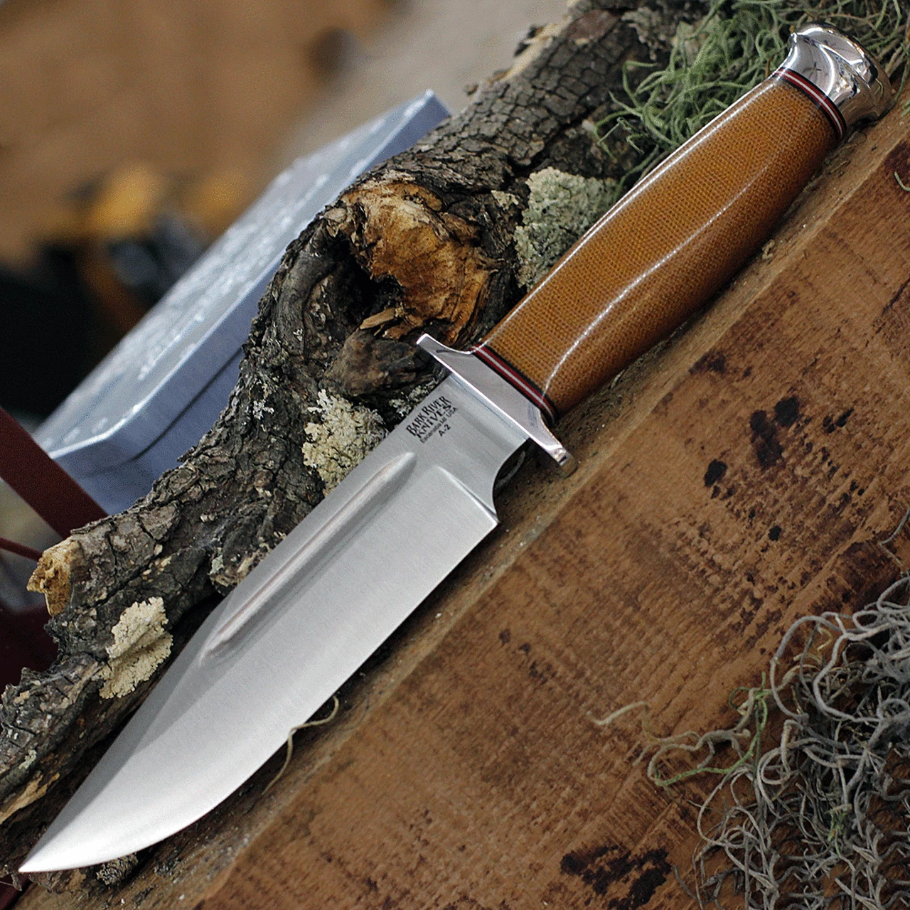 Deals โ Bark River Knives Teddy Fixed Blade 08-114M-NC, 6.25" A2 Tool Steel Satin Blade, Natural Canvas Micarta Handle, Brown Leather Sheath ๐งจ 1 Deals โ Bark River Knives Teddy Fixed Blade 08-114M-NC, 6.25" A2 Tool Steel Satin Blade, Natural Canvas Micarta Handle, Brown Leather Sheath ๐งจ