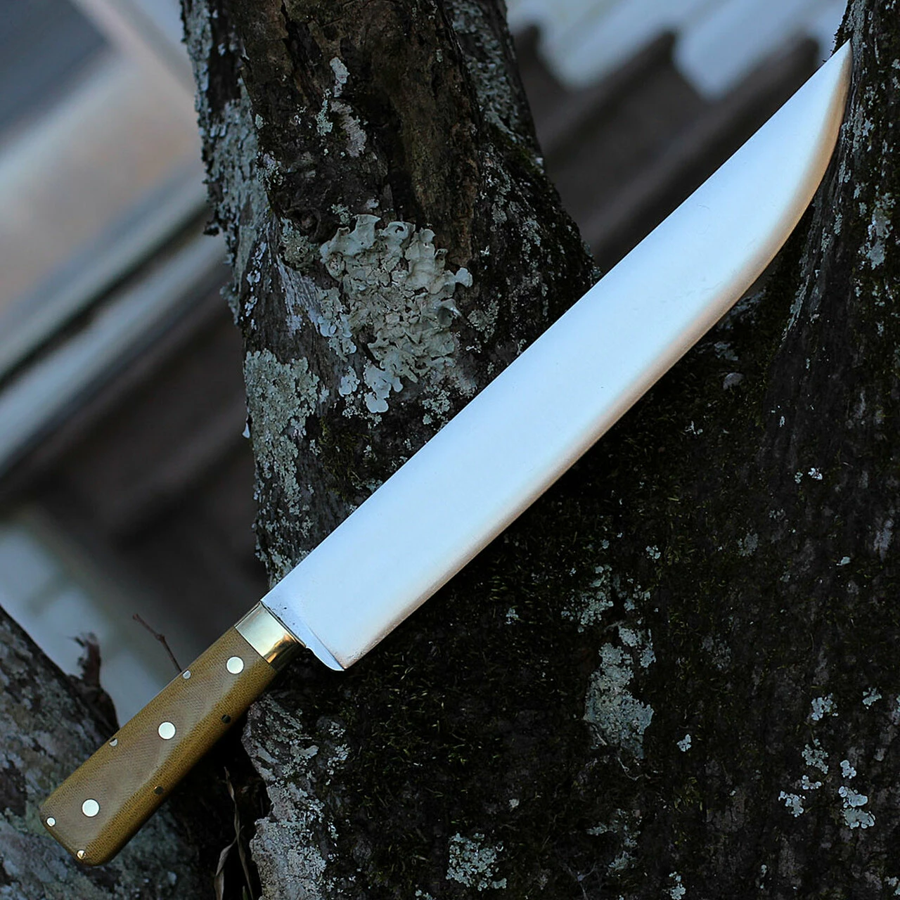 Hot Sale ⭐ Bark River Knives Bark River Edwin Forrest Bowie - Natural Canvas Micarta (12.25" A2 Satin) 08-315M-NC 🧨 2 Hot Sale ⭐ Bark River Knives Bark River Edwin Forrest Bowie - Natural Canvas Micarta (12.25" A2 Satin) 08-315M-NC 🧨 - Image 2