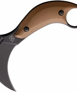 Best deal 👏 Bastinelli Creations B.A.K. BAS213BC, 3.25" N690 Stonewashed Black Karambit Blade, Tan G-10 Handle, Black Kydex Sheath ✨