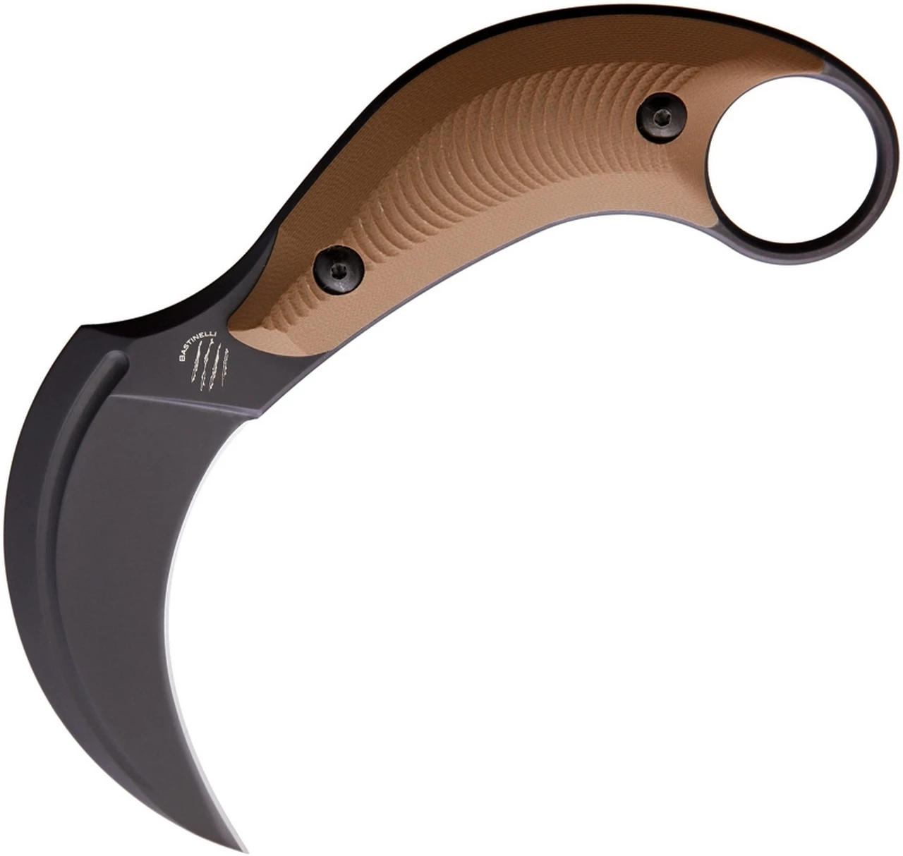 Best deal 👏 Bastinelli Creations B.A.K. BAS213BC, 3.25" N690 Stonewashed Black Karambit Blade, Tan G-10 Handle, Black Kydex Sheath ✨ 1 Best deal 👏 Bastinelli Creations B.A.K. BAS213BC, 3.25" N690 Stonewashed Black Karambit Blade, Tan G-10 Handle, Black Kydex Sheath ✨