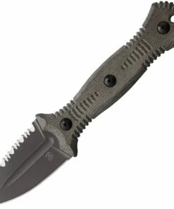 Outlet ⌛ Bastinelli Creations Telum Fixed Blade BAS239, 2.75" M390 Dark Stonewashed Plain Blade, Green Micarta Handle 🎉