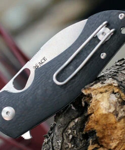 Brand new 🔥 GiantMouse ACE Biblio Flipper, 2.875" M390 Satin Plain Blade, Carbon Fiber Handle ⭐ -Automatic Knives shop BIBLIO CF SATIN.1 72359.1615919634