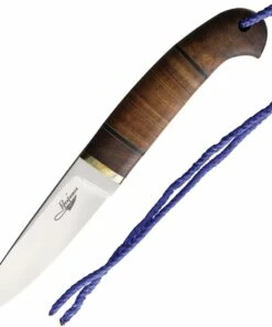 Deals 🌟 BenJahmin Knives Stacked Leather Hunter BKA017, Stainless Steel Blade, Brown Wood Handle w/ Lanyard Hole ⌛