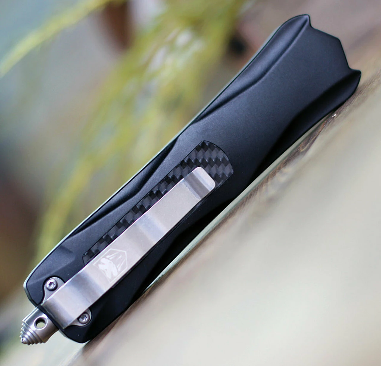 New ⌛ CobraTec Knives BLKKCTS Black King Cobra, 4" D2 Steel Tanto Part Serrated Blade, Anodized Aviation Aluminum w/ Carbon Fiber Inlay 😀 4 New ⌛ CobraTec Knives BLKKCTS Black King Cobra, 4" D2 Steel Tanto Part Serrated Blade, Anodized Aviation Aluminum w/ Carbon Fiber Inlay 😀 - Image 4