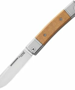 Promo 🛒 LionSteel Bestman BM2CVN Slip Joint, 2.80" M390 Steel Drop Point Blade, Natural Canvas Micarta Handle ✨