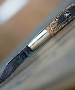 Budget ❤️ Boker Solingen Barlow Castle Burg 113941, 2.56" O1 Carbon Steel Acid Wash, Oak Wood Handle-Limited to 1133 ⌛