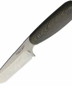 Outlet ❤️ Bradford Guardian 3.5 Tanto Stonewashed N690 Blade, 3D OD Green Canvas Micarta Handle w/Brown Leather Sheath 😀