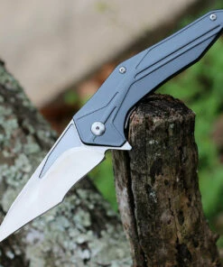 Outlet 😍 Brous Blades Tyrant, 4.5 Satin Linerlock Plain Blade, Gray Aluminum Handle ❤️