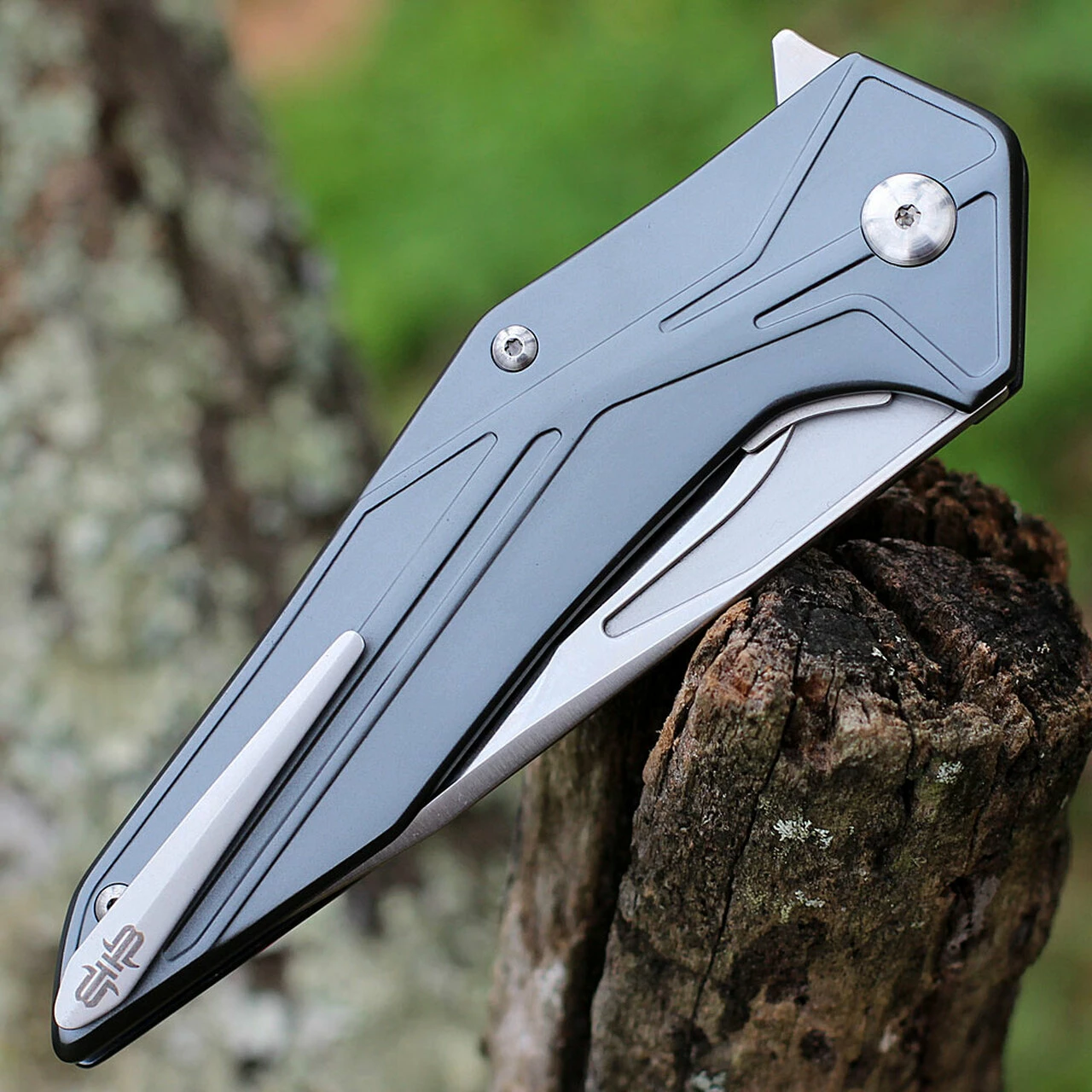 Outlet 😍 Brous Blades Tyrant, 4.5 Satin Linerlock Plain Blade, Gray Aluminum Handle ❤️ 4 Outlet 😍 Brous Blades Tyrant, 4.5 Satin Linerlock Plain Blade, Gray Aluminum Handle ❤️ - Image 4