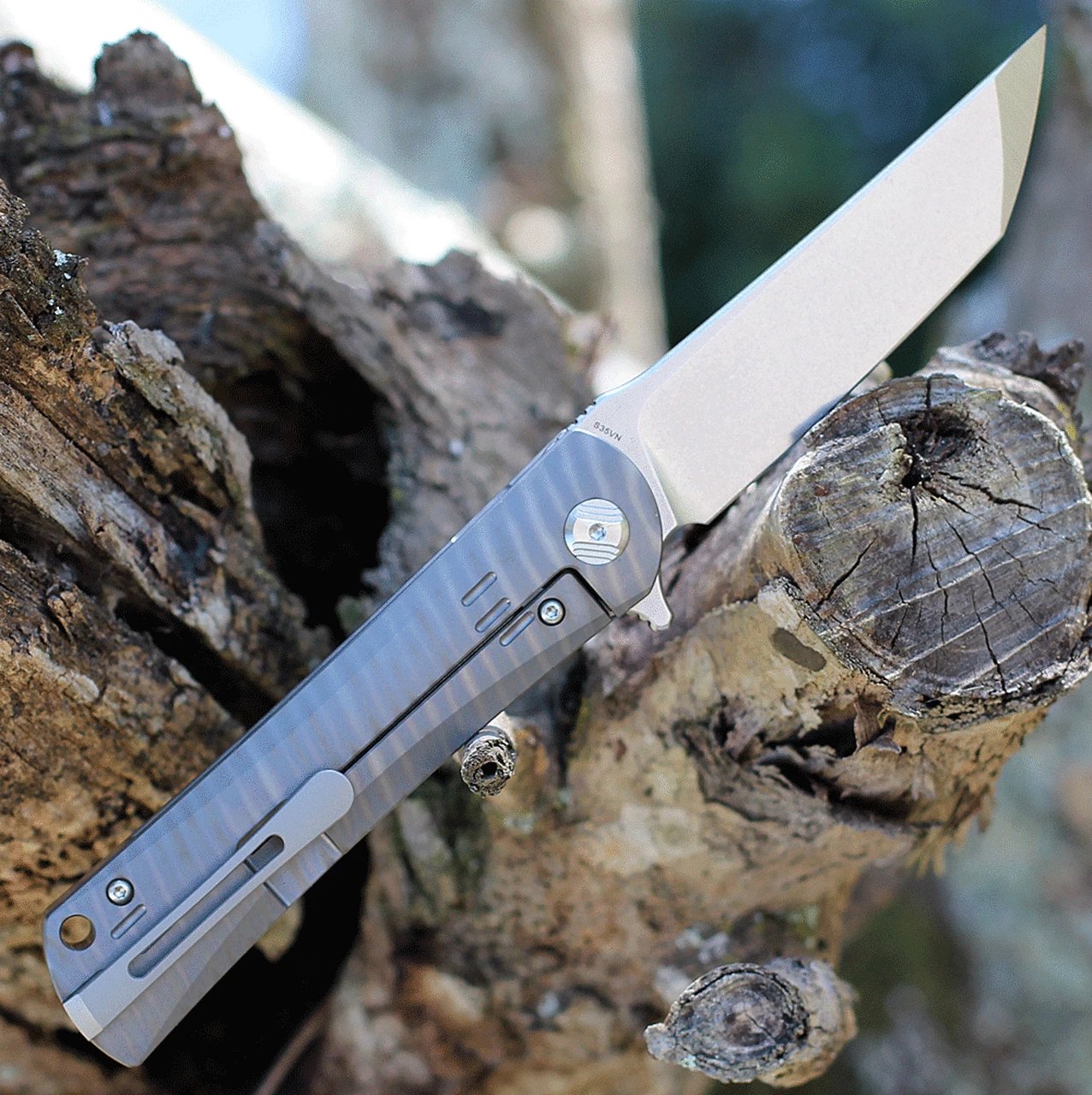 Best Sale 👍 Bestech Knives Kendo Framelock Stripe BTKT1903F, 3.7" S35VN Tanto Blade, Stonewash Titanium Handle 🛒 2 Best Sale 👍 Bestech Knives Kendo Framelock Stripe BTKT1903F, 3.7" S35VN Tanto Blade, Stonewash Titanium Handle 🛒 - Image 2