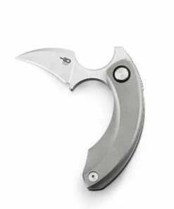 New 🎁 Bestech Knives Strelit BT2103A, 2.19" CPM-S35VN Satin Stonewashed Reverse Hawkbill Plain Blade, Grey 6AL4V Titanium Handles ⭐
